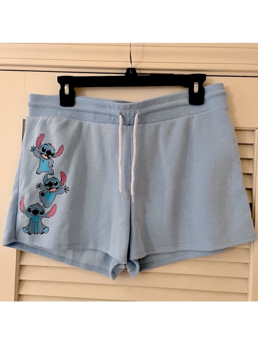 DISNEY Stitch Light Blue Comfy Lounge Shorts XL Junior's NEW NWOT